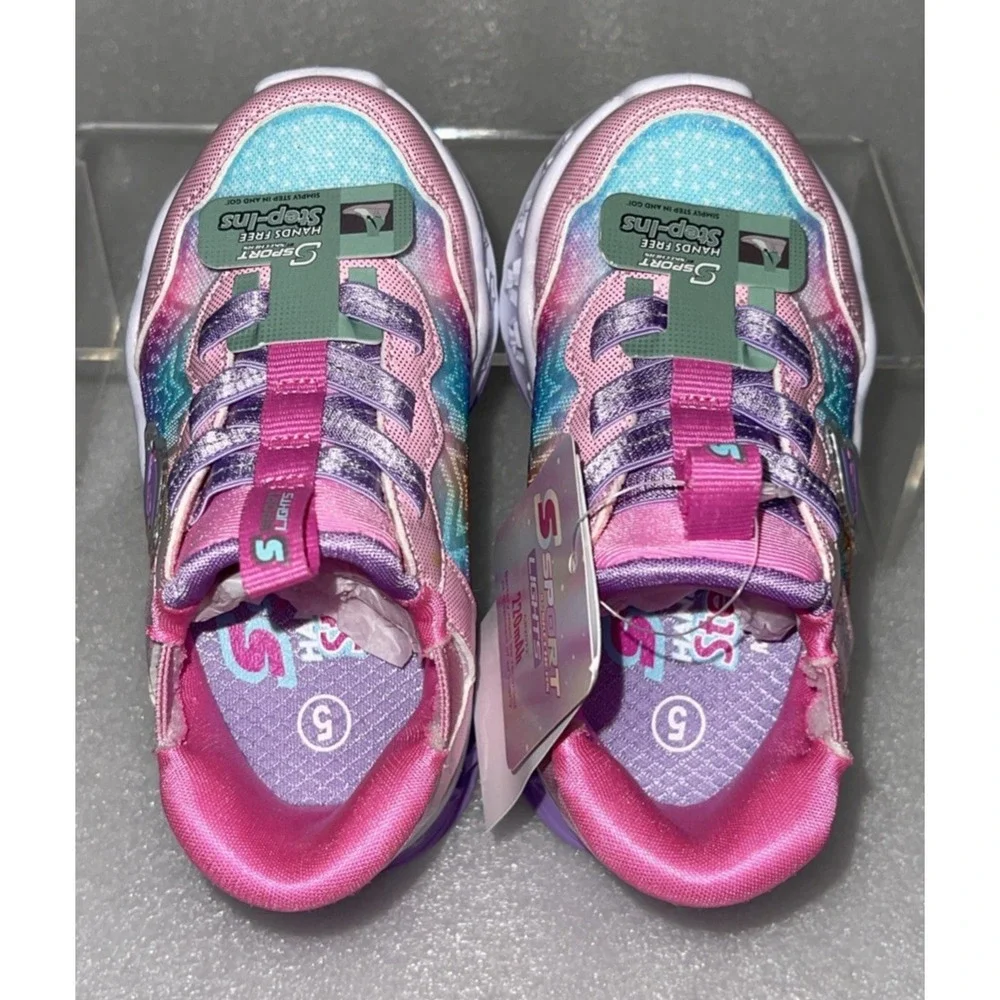 S Sport By Skechers Olive‎ Sneakers Light Up Stretch Laces Toddler Girls Size 5